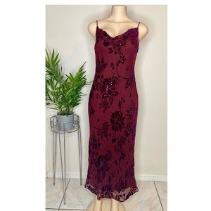 Burgundy soirée dress